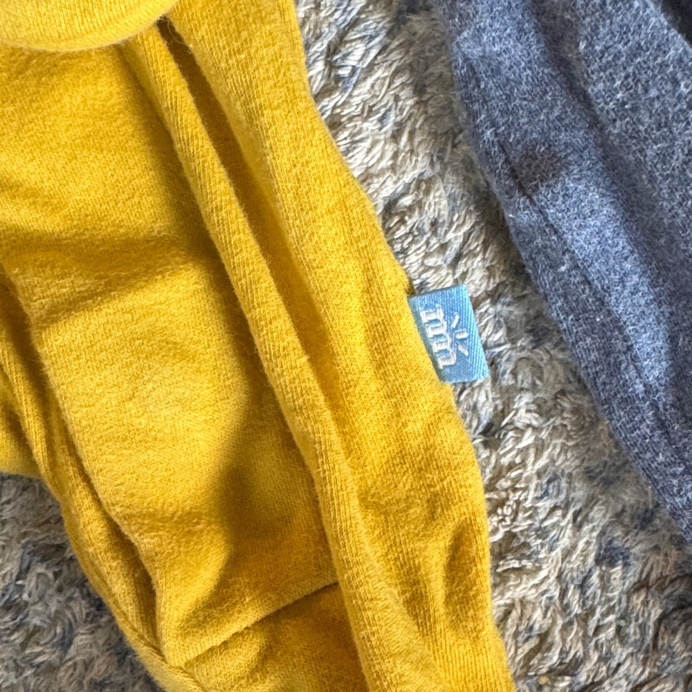 Magnetic Me Footed One-Piece Pajamas in Yellow and Gray - Picture 2 of 3
